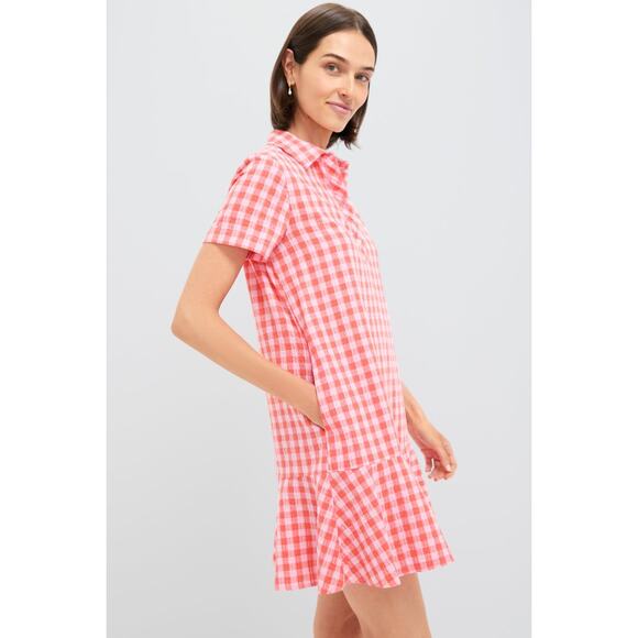 TUCKERNUCK Orange and Pink Seersucker Short Sleeve May Dress Size S NWT - Picture 6 of 7